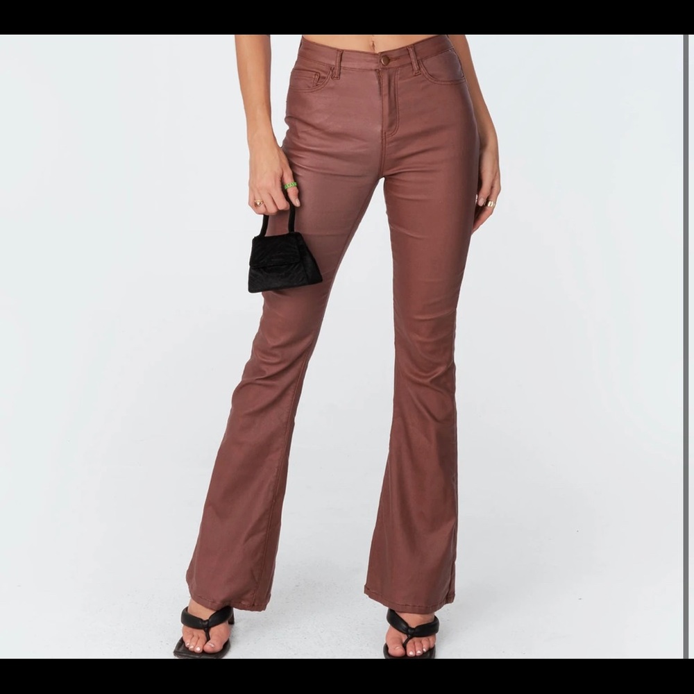 Edikted brown leather pants